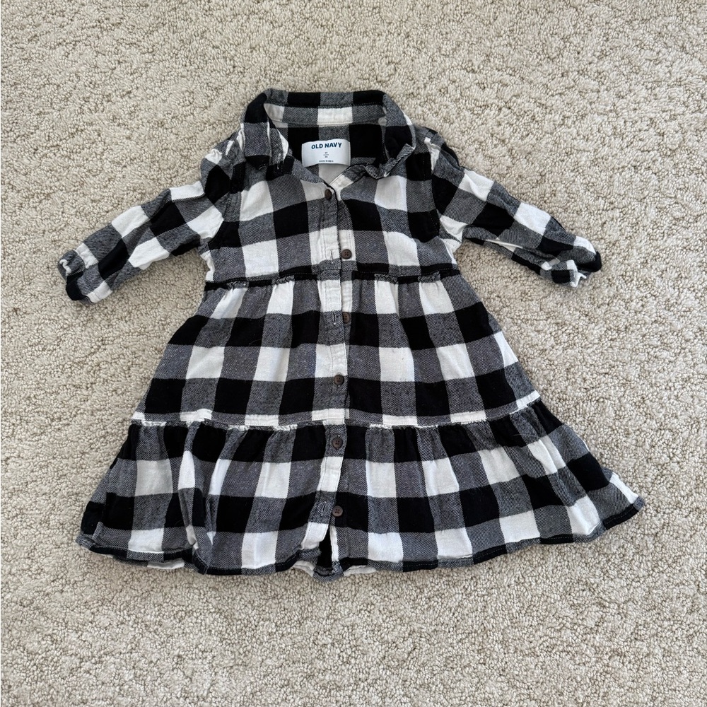 Old Navy Kids Black and White Checkered Dress